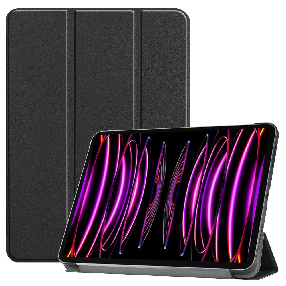 EIDERWOOD iPad Air 13" (2025 / 2024) Tri-Fold Leather Flip Cover - Svart