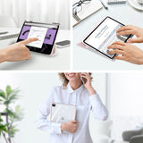 iPad Pro 13" (2025 / 2024) Shockproof Flip Cover m. Penholder - DUX DUCIS TOBY Series - Gennemsigtig / Pink