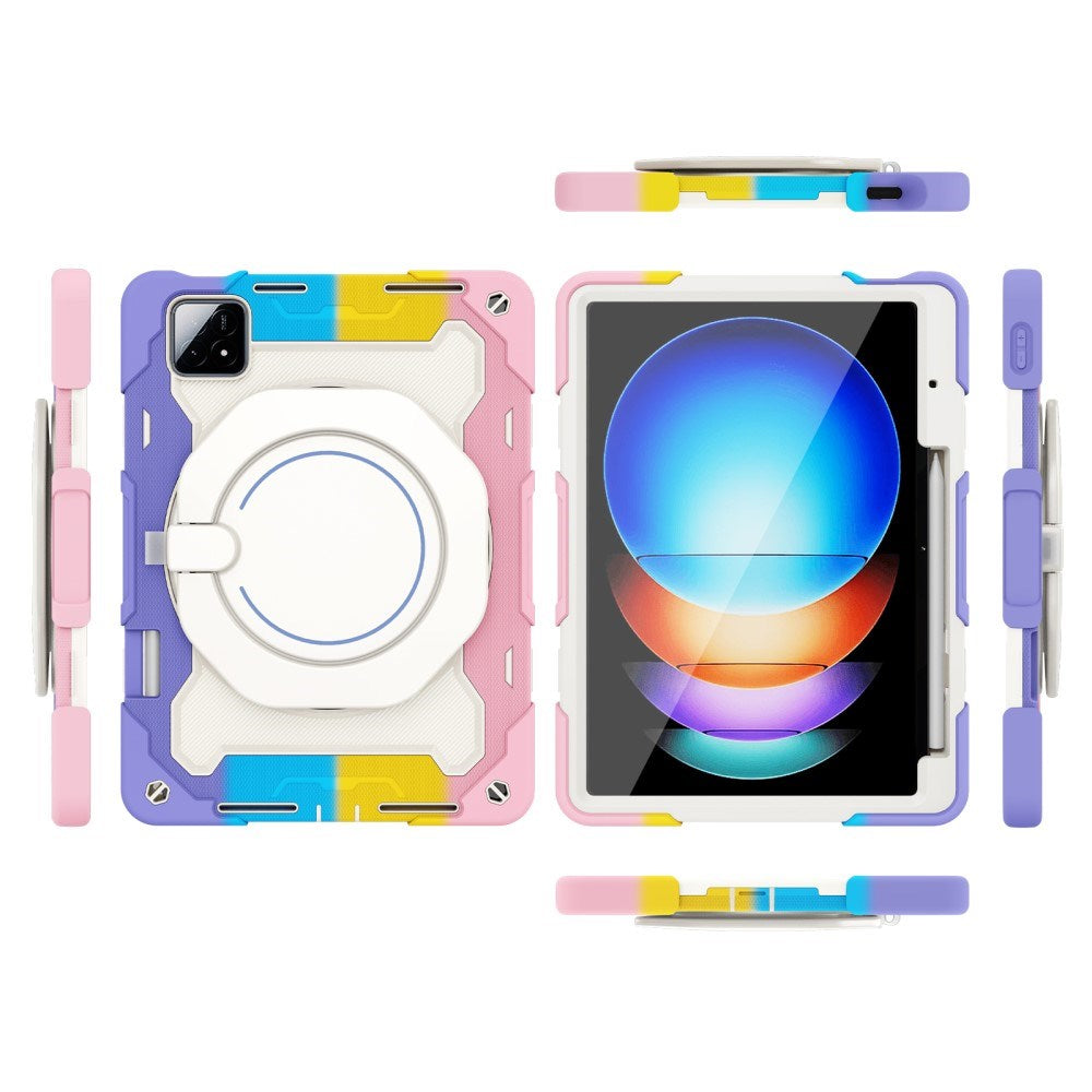 EIDERWOOD Xiaomi Pad 6S Pro Anti-Drop nettbrettdeksel m. Stativ og penneholder - Multi Color V3