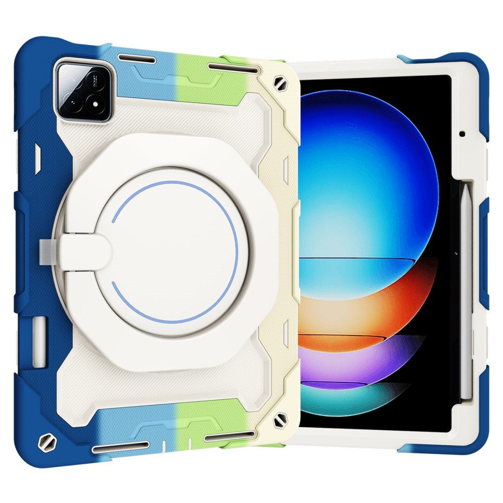 EIDERWOOD Xiaomi Pad 6S Pro Anti-Drop nettbrettdeksel m. Stativ og penneholder - Multi Color V1