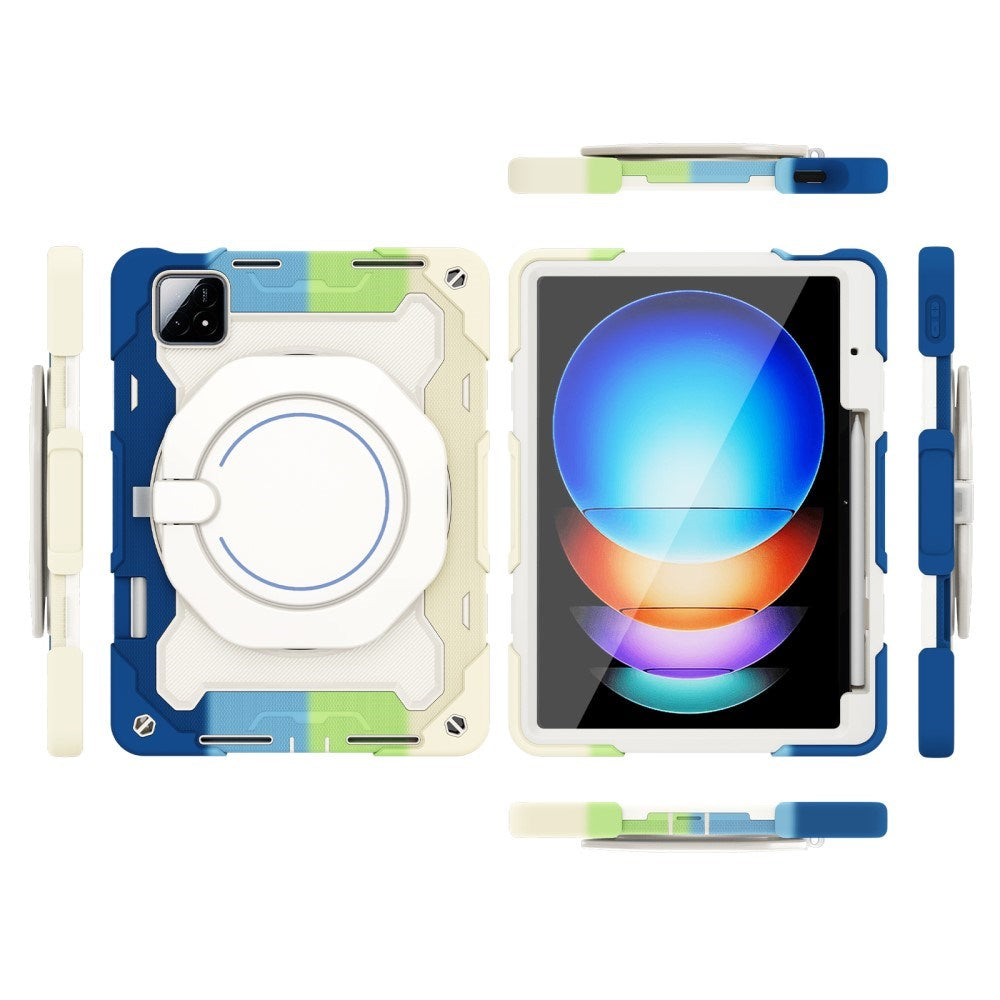 EIDERWOOD Xiaomi Pad 6S Pro Anti-Drop nettbrettdeksel m. Stativ og penneholder - Multi Color V1
