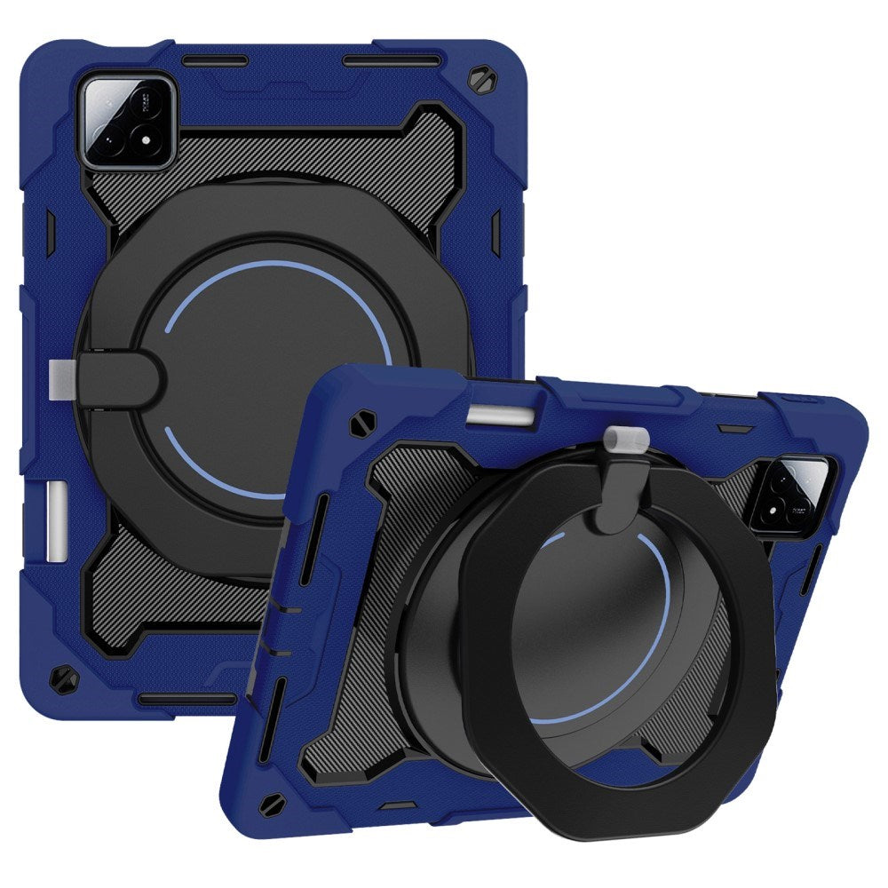 EIDERWOOD Xiaomi Pad 6S Pro Anti-Drop nettbrettdeksel m. Stativ og penneholder - Mørkeblå