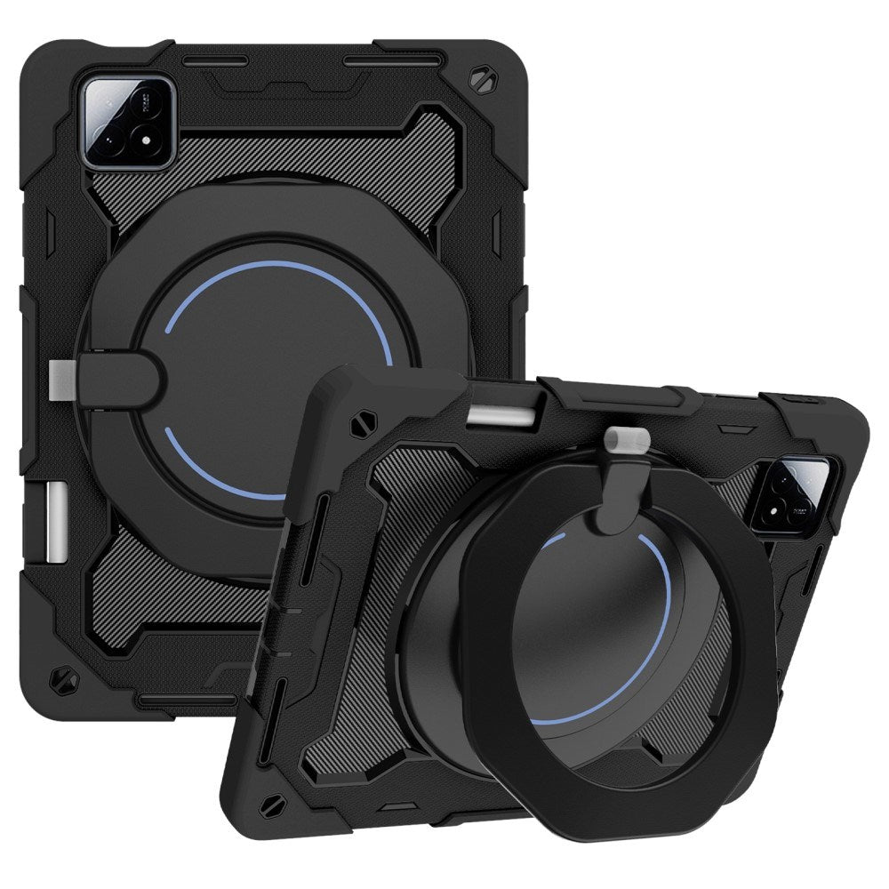 EIDERWOOD Xiaomi Pad 6S Pro Anti-Drop nettbrettdeksel m. Stativ og penneholder - svart