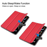 EIDERWOOD iPad Pro 13" (2024) Tri-Fold Leather Flip Cover - Rød