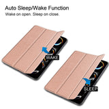 EIDERWOOD iPad Pro 13" (2024) Tri-Fold Leather Flip Cover - Rose Gold