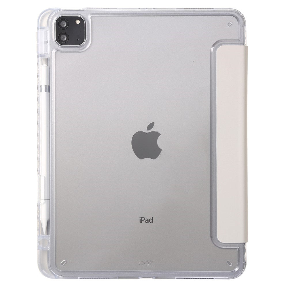 EIDERWOOD iPad Pro 13" (2024) Tri-Fold Faux Leather Flip Cover m. Apple Pencil Holder - Creme