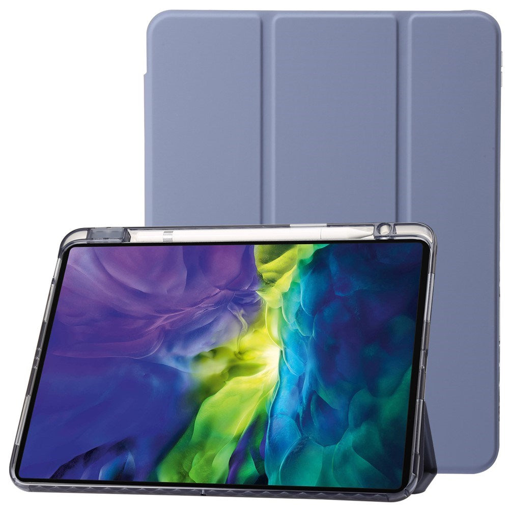 EIDERWOOD iPad Pro 11" (2024) Tri-Fold Faux Leather Flip Cover m. Apple blyantholder - lilla