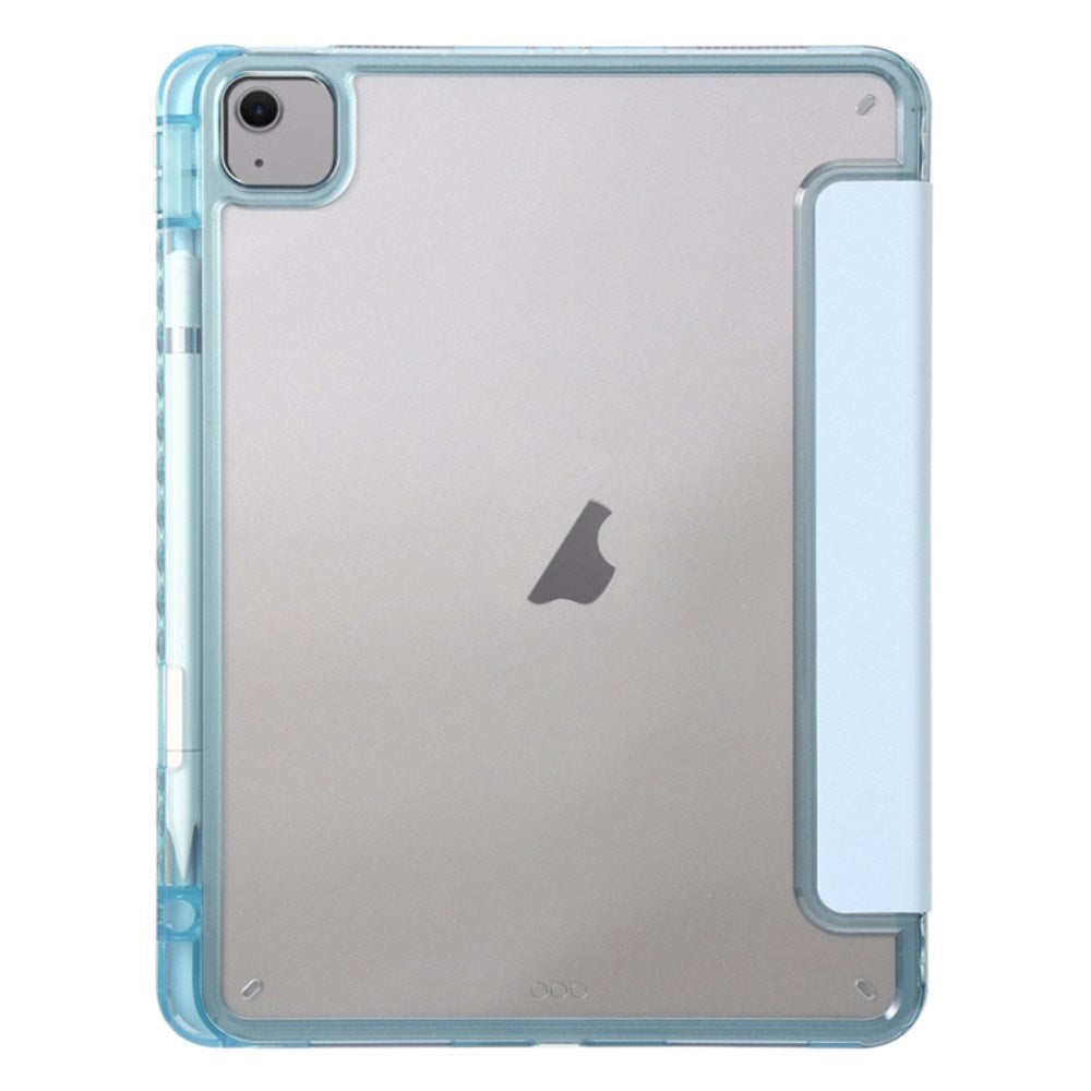 EIDERWOOD iPad Air 13" (2025 / 2024) Tri-Fold Kunst Læder Flip Cover m. Apple Pencil Holder - Lyseblå