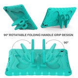 Samsung Galaxy Tab A11+ (Plus) / A9+ (Plus) EIDERWOOD Butterfly Børne Cover m. Skulderstrop & Ståfunktion - Turkis