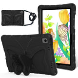 Samsung Galaxy Tab A11+ (Plus) / A9+ (Plus) EIDERWOOD Butterfly Børne Cover m. Skulderstrop & Ståfunktion - Sort