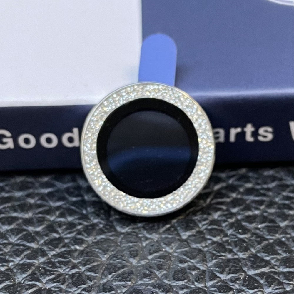 iPhone 13 / 13 Mini Kamera Lens beskyttelse m. Glitterkant - Sølv