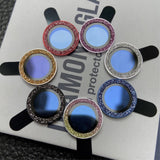 iPhone 13 / 13 Mini Kamera Lens beskyttelse m. Glitterkant - Sølv