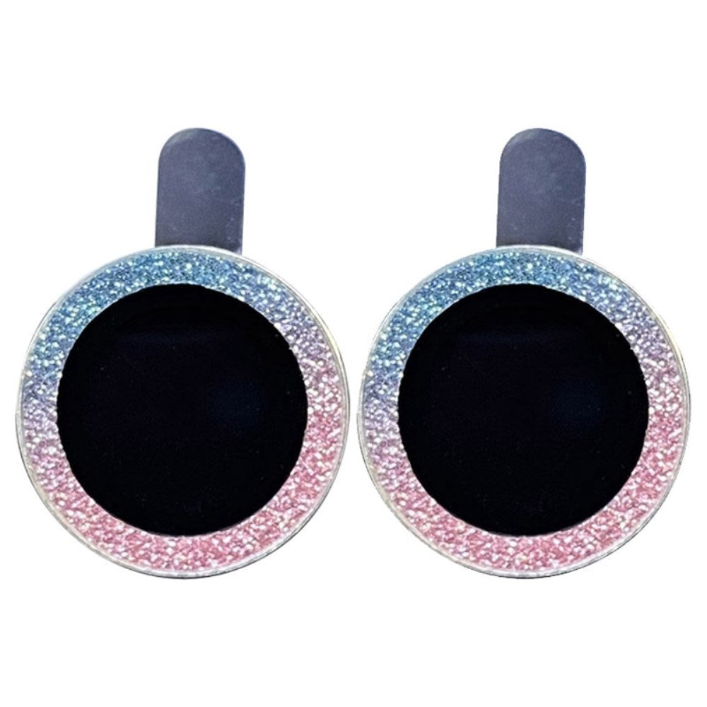 iPhone 13 / 13 minikamera linsebeskyttelse m. Glitterkant - Blå / Rosa