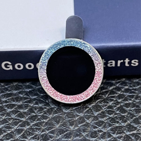 iPhone 13 / 13 minikamera linsebeskyttelse m. Glitterkant - Blå / Rosa