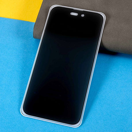 iPhone 14 Pro Anti-Peep skjermbeskytter - Herdet glass - Gjennomsiktig m. Svart kant