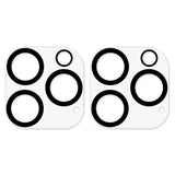 iPhone 16 Pro / 16 Pro Max herdet glass kameralinsebeskytter 2-pack - gjennomsiktig / svart