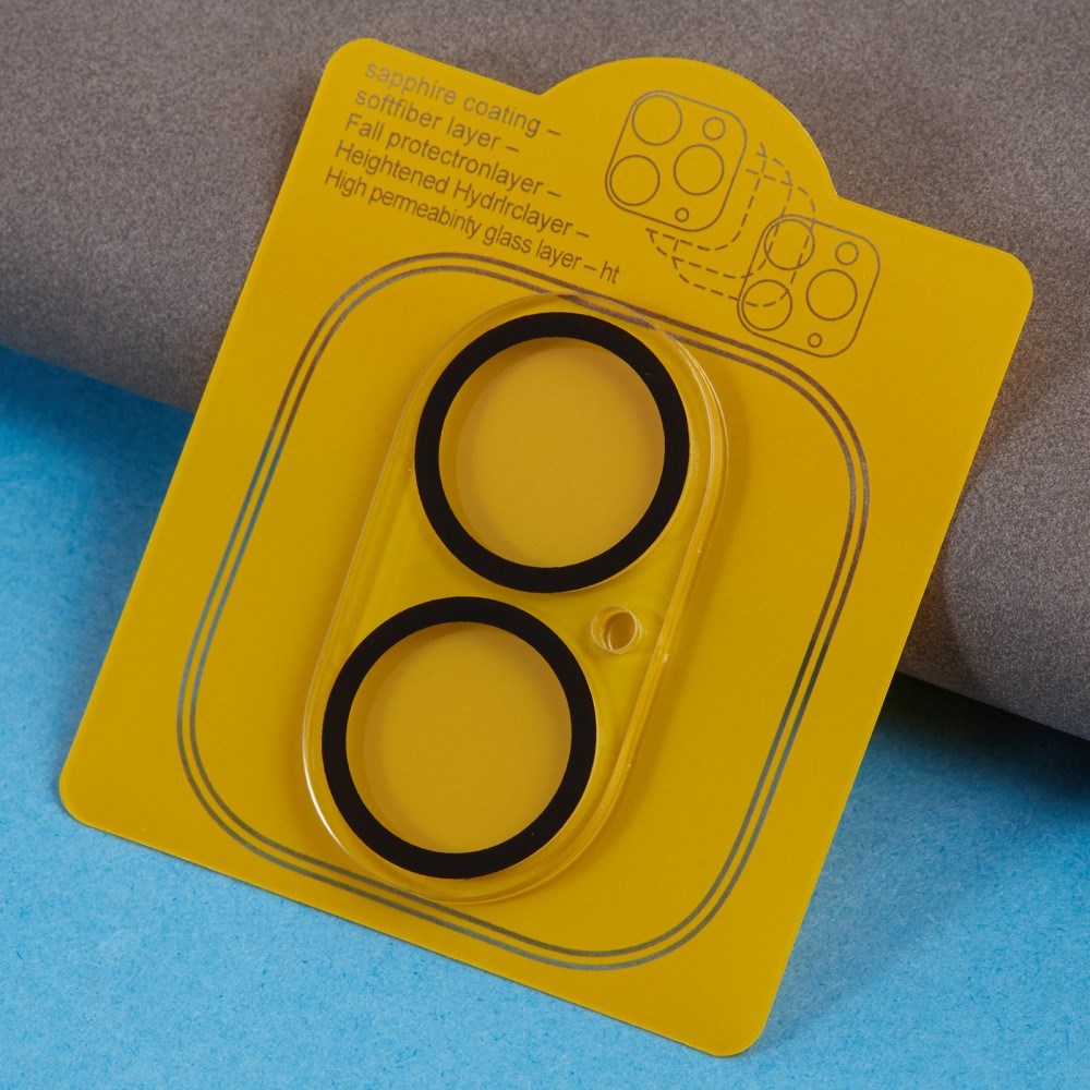 iPhone 16 / 16 Plus 2 stk. Herdet kamerabeskyttelsesglass - gjennomsiktig m. Svart kant