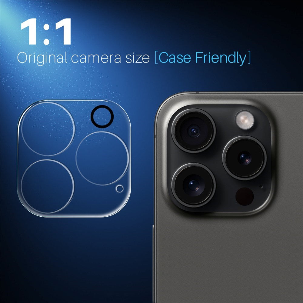 iPhone 16 Pro / 16 Pro Max NORTHJO Hærdet Kameralinsebeskyttelsesglas - Gennemsigtig