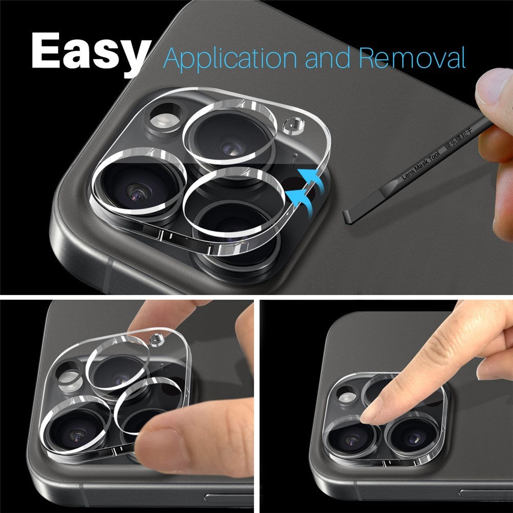 iPhone 16 Pro / 16 Pro Max NORTHJO Hærdet Kameralinsebeskyttelsesglas - Gennemsigtig