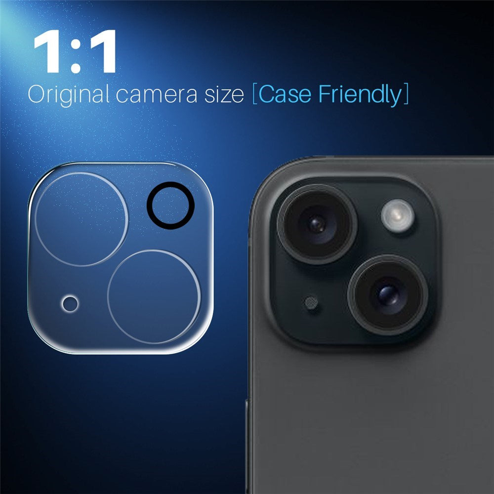 iPhone 15 / 15 Plus NORTHJO Hærdet Kameralinsebeskyttelsesglas - Gennemsigtig