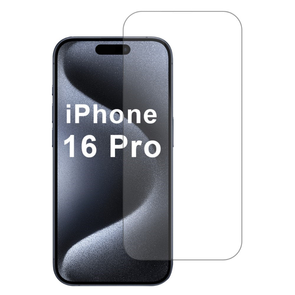 iPhone 16 Pro skjermbeskytter 2.5D herdet glass - Dekselvennlig - Gjennomsiktig