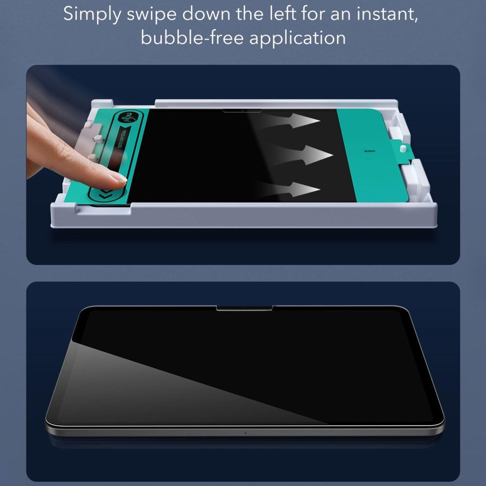 ESR iPad Pro 11" (2024) Skjermbeskytter i herdet glass inkl. monteringsramme - Full Fit - 2 Pack - Gjennomsiktig