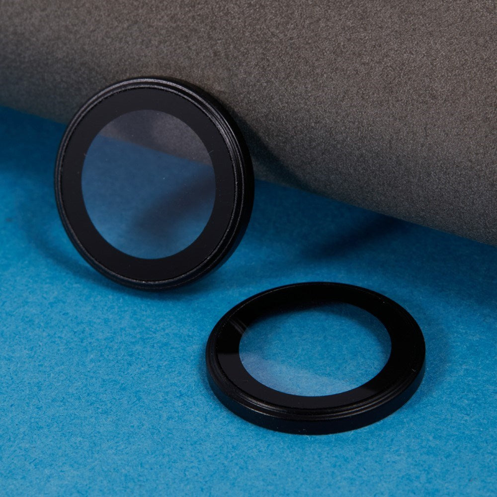 iPhone 16 / 16 Plus beskyttelsesglass til kameralinse - svart