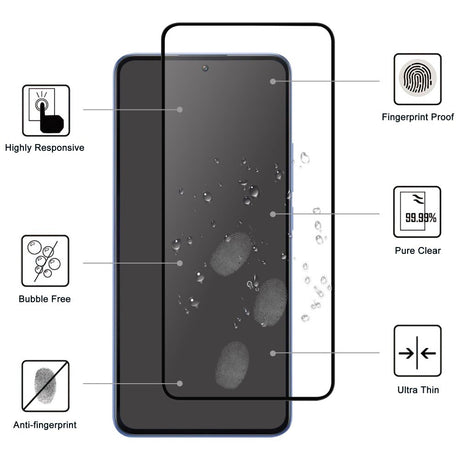 AGC Glass Screen Protector for Xiaomi 14T / 14T Pro - Gjennomsiktig / svart kant