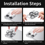 iPhone 16 Pro / 16 Pro Max Enkay Glassbeskyttelse for kameralinse m. Rhinestone - Grønn