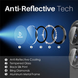 NORTHJO iPhone 16 / 16 Plus Beskyttelse til Kameralinse m. Pyntesten - Sort