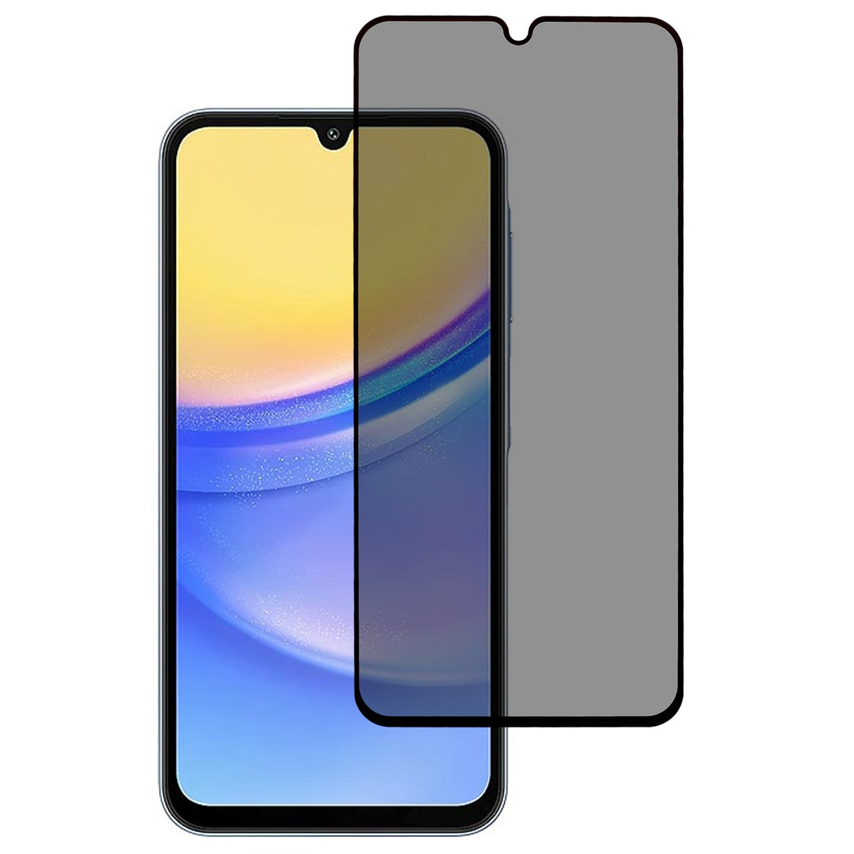 Full-Fit skjermbeskytter i herdet glass - Samsung Galaxy A16 - Personvernfunksjon - Gjennomsiktig/Sort