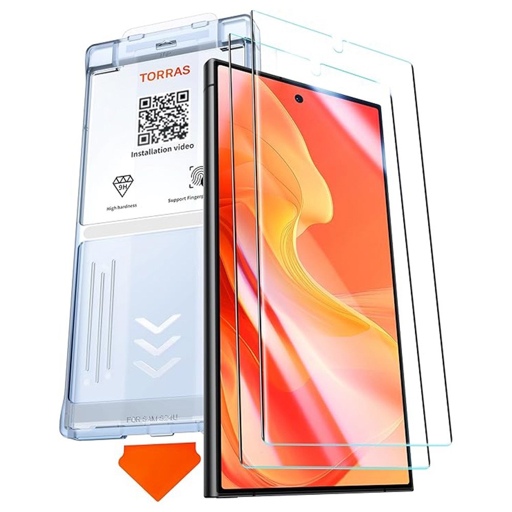 Samsung Galaxy S24 Ultra - 2 stk. TORRAS Full Fit Skjermbeskytter i herdet glass - Gjennomsiktig