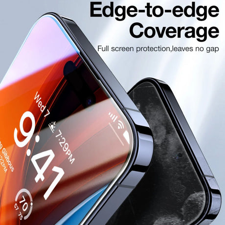 iPhone 16 Pro Torras skjermbeskytter - Personvern - Full Fit - Installasjonsramme - Gjennomsiktig