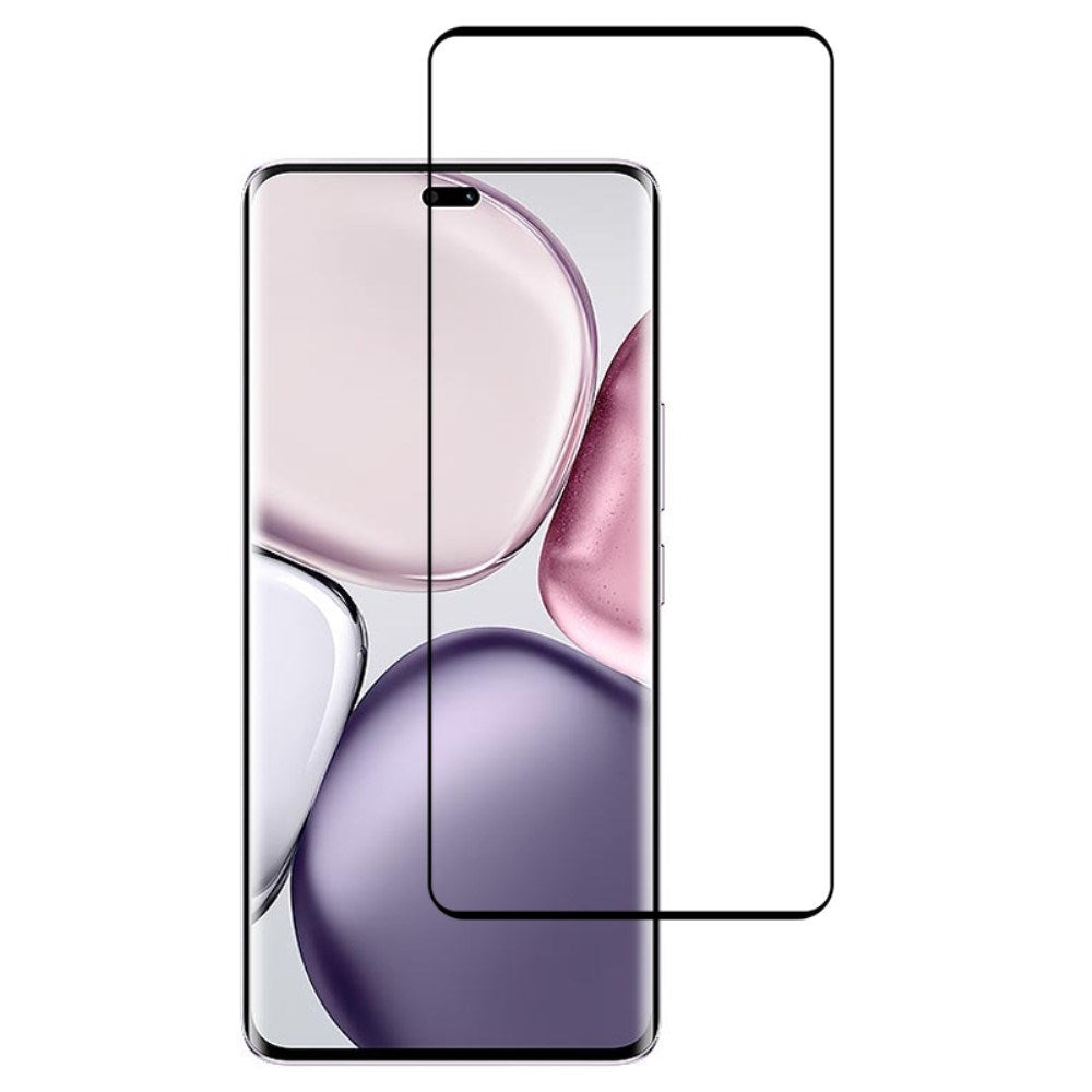 Honor Magic7 Lite - Hærdet Skærmbeskyttelsesglas - Full Fit - Gennemsigtig / Sort