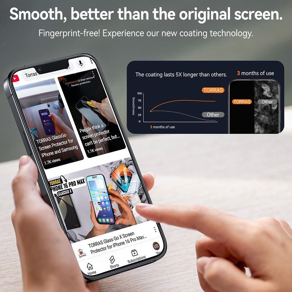 TORRAS - iPhone 16e - Hærdet Skærmbeskyttelsesglas - Privacy Funktion - 2 stk - Gennemsigtig