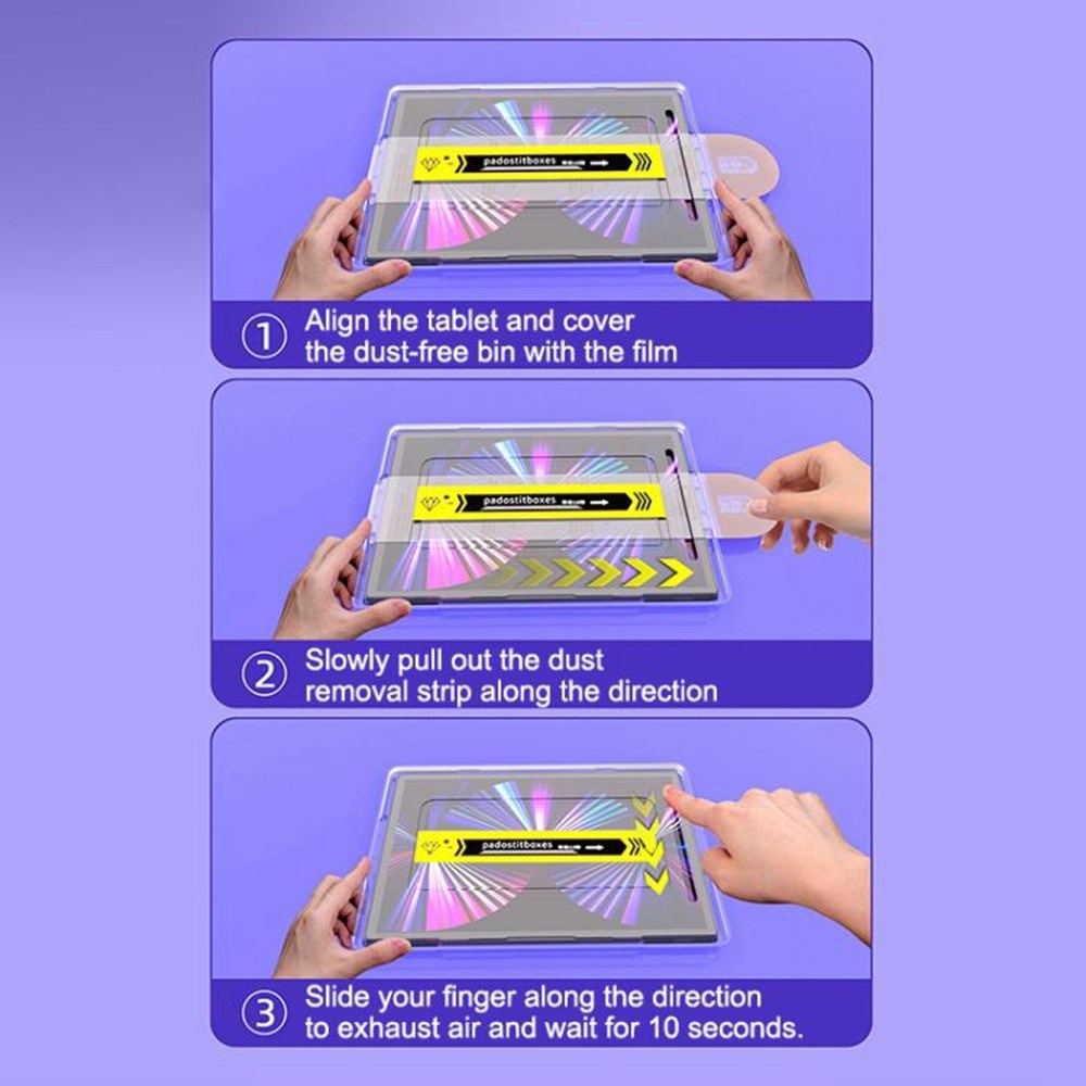 Samsung Galaxy Tab A11+ (Plus) / A9+ (Plus) Skærmbeskyttelsesglas - inkl. Installationsramme - Gennemsigtig