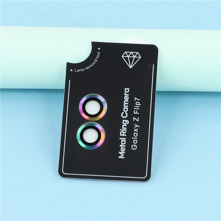 Samsung Galaxy Z Flip7 Hærdet Glas Kameralinsebeskyttelsessæt - Multifarvet