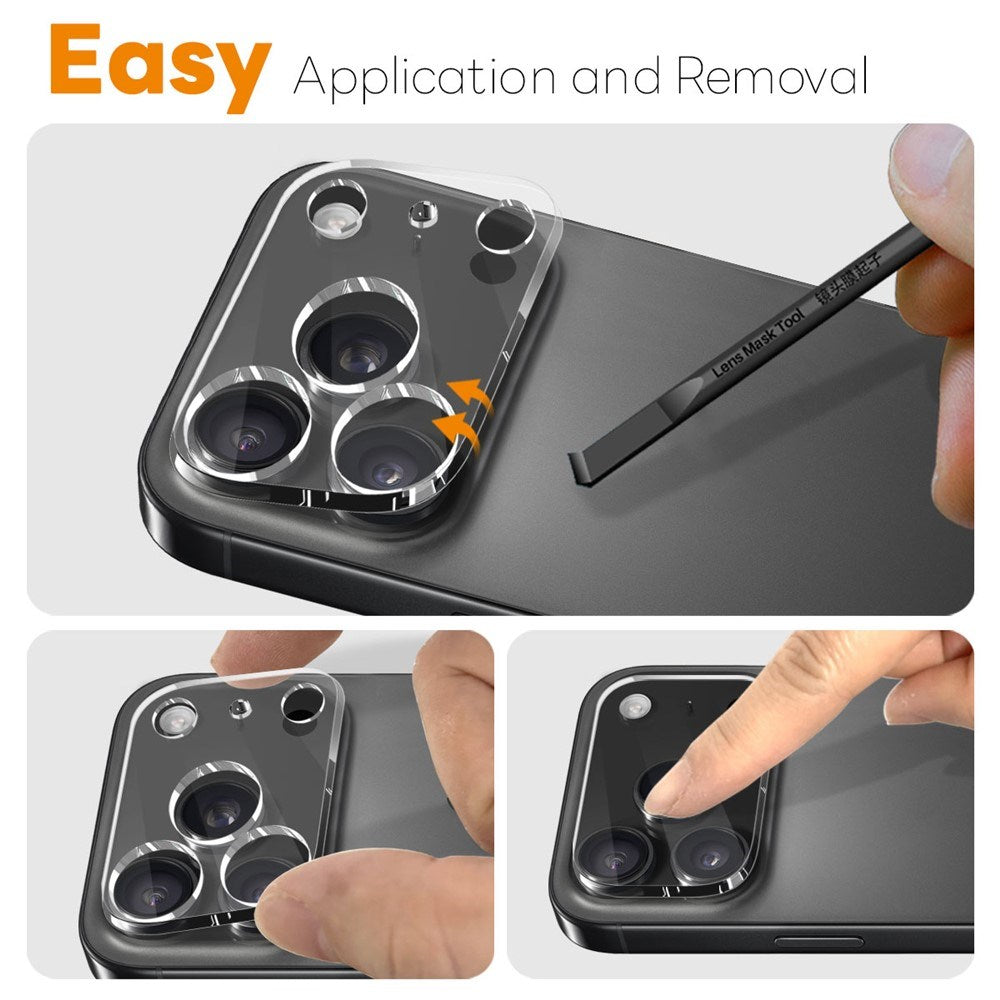 NORTHJO iPhone 17 Pro Max Hærdet Kameralinsebeskyttelsesglas - Gennemsigtig - 2 Stk.