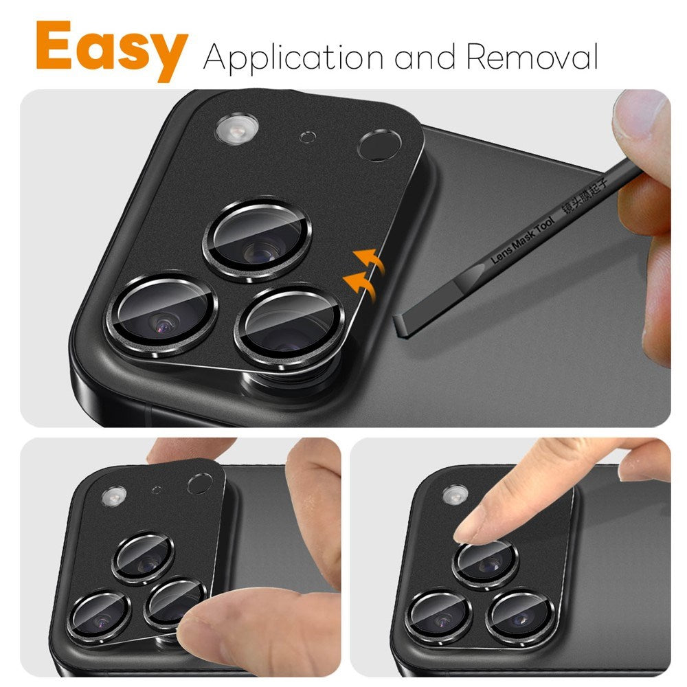 iPhone 17 Pro Max NORTHJO Kameralinsebeskyttelse - Mat Metal & Glas - Sort