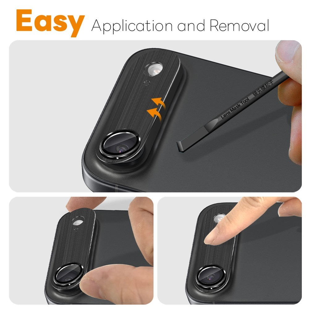 iPhone Air NORTHJO Kameralinsebeskyttelse - Børstet Metal & Glas - Sort