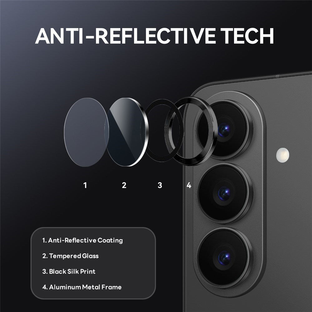 Samsung Galaxy S26 NORTHJO Metal & Glas Kameralinsebeskyttelse - Sort