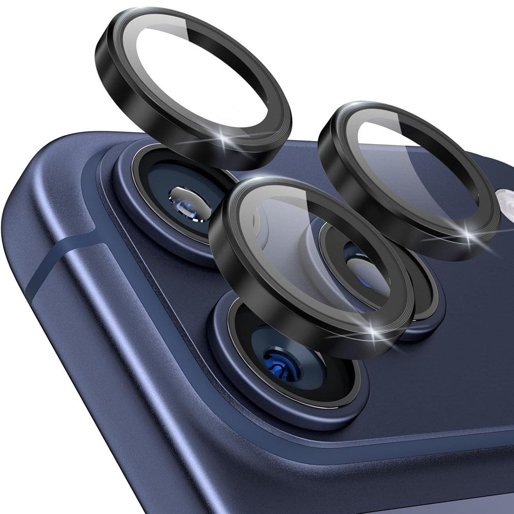 iPhone 18 Pro Metal og Glas Beskyttelse til Kameralinse - Sort