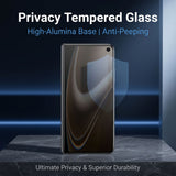 Skærmbeskytter til iPhone Fold i Høj Aluminium-Silicon Glas m. Privacy Funktion - Gennemsigtig / Sort Kant