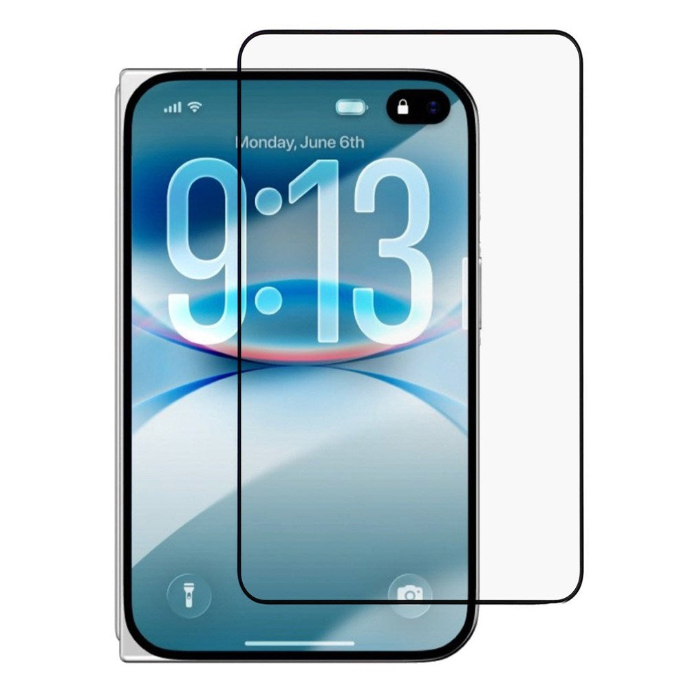 Hærdet Beskyttelsesglas iPhone Fold - Gennemsigtig / Sort Kant