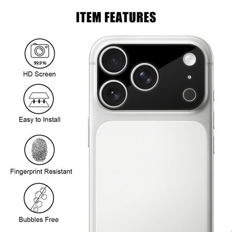 iPhone 18 Pro Hærdet Kameralinsebeskyttelse - Sort
