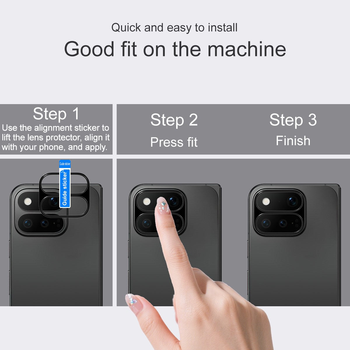 Google Pixel 11 Pro Fold IMAK Metal Kamerabeskyttelsesglas - Gennemsigtig / Sort Kant