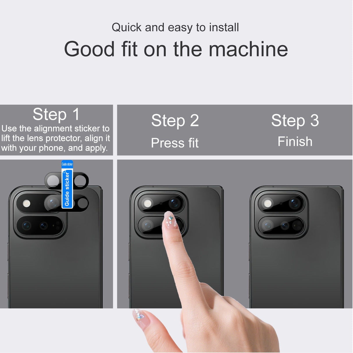 Google Pixel 11 Pro Fold IMAK Hærdet Kameralinsebeskyttelsesglas - Sort