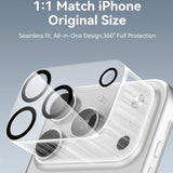 Hærdet Kameralinsebeskyttelsesglas til iPhone 18 Pro Max - Gennemsigtig / Sort