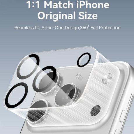 Hærdet Kameralinsebeskyttelsesglas til iPhone 18 Pro Max - Gennemsigtig / Sort