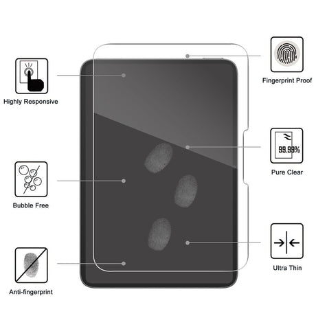 iPad Mini (2026) 8. Gen. Hærdet Skærmbeskyttelsesglas - Full Fit - Gennemsigtig
